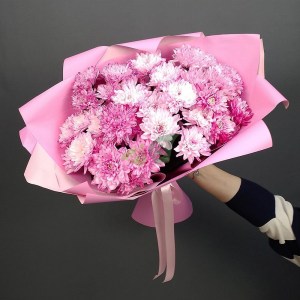 Букет розовых хризантем Нежная улыбка